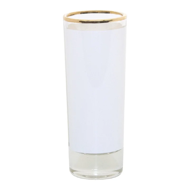 2 oz Glass Shooter w/ Gold Rim