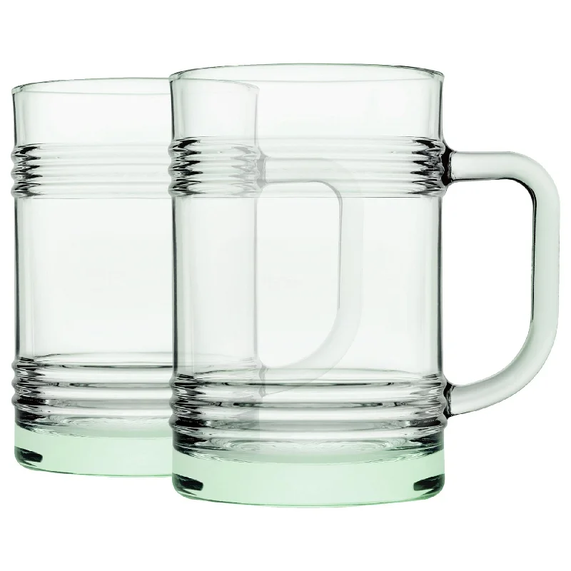 400ml Aware Tincan Recycled Glass Mugs - Green - Pack of Two - By Pasabahce