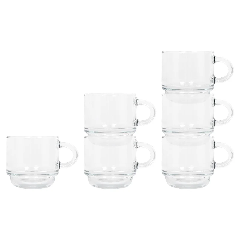 90ml Cozy Stacking Glass Espresso Cups - Pack of Six - By LAV