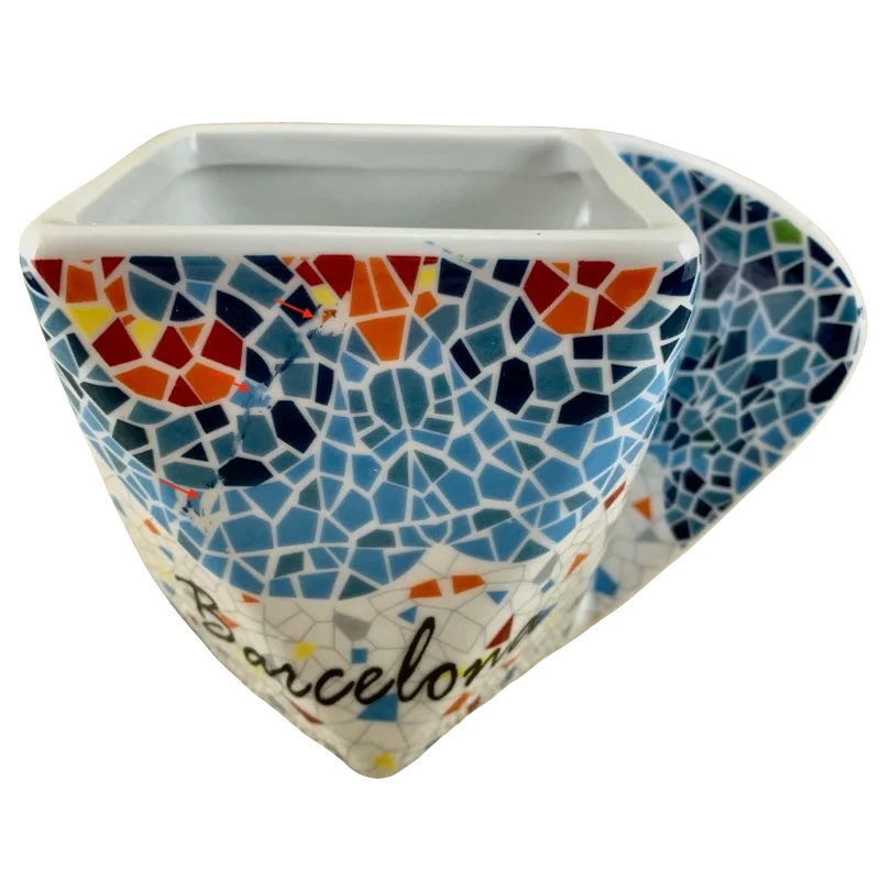 Barcelona Stained Glass Antoni Gaudi Style Modern Square Mug