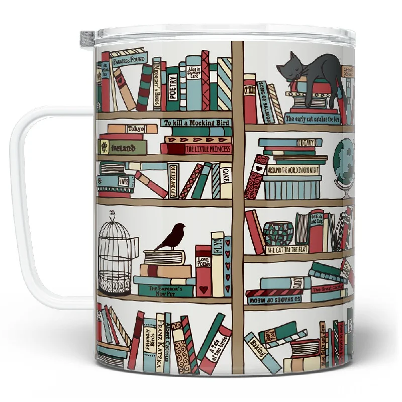 Book Library Insulated Travel Mug