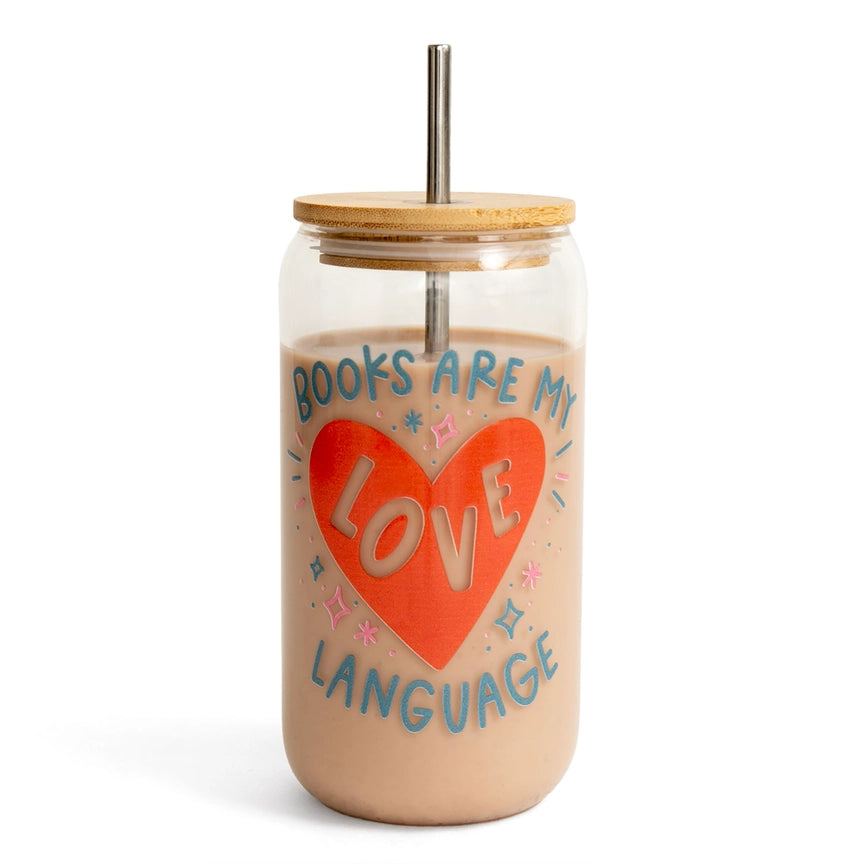 Books Are My Love Language Glass Tumbler