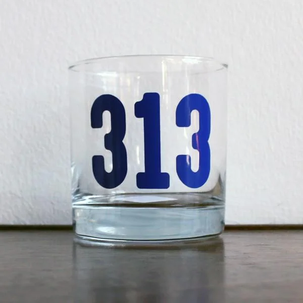 Michigan Area Code Rocks Glass