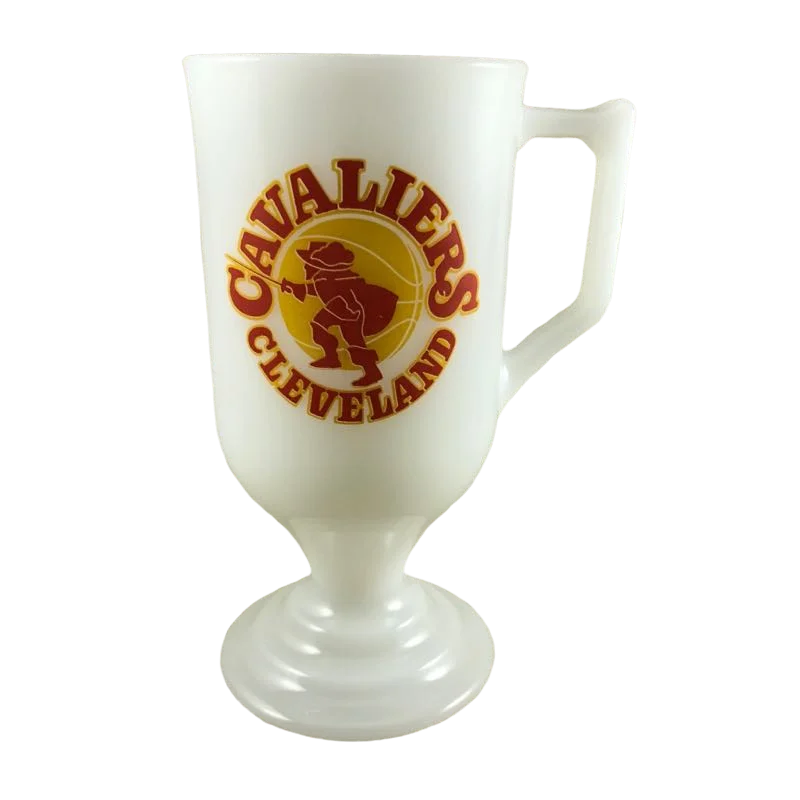 Cleveland Cavaliers Vintage Logo Milk Glass Pedestal Mug