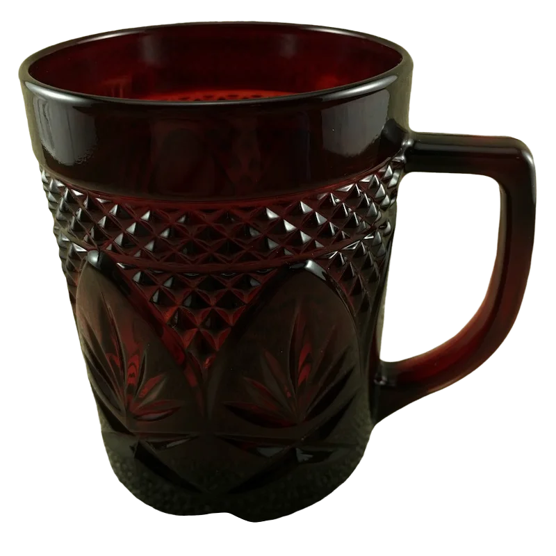 Cristal d'Arques France Ruby Red Glass Mug Arcoroc