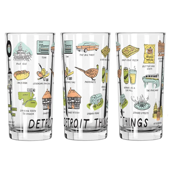 Detroit Things 12oz Glass