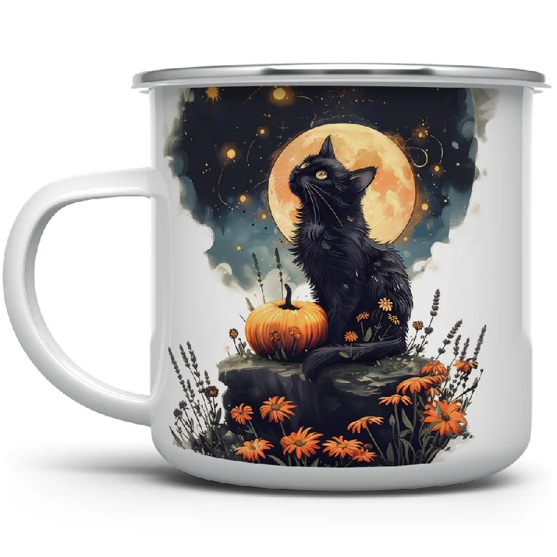 Fall Full Moon Cat Camp Mug