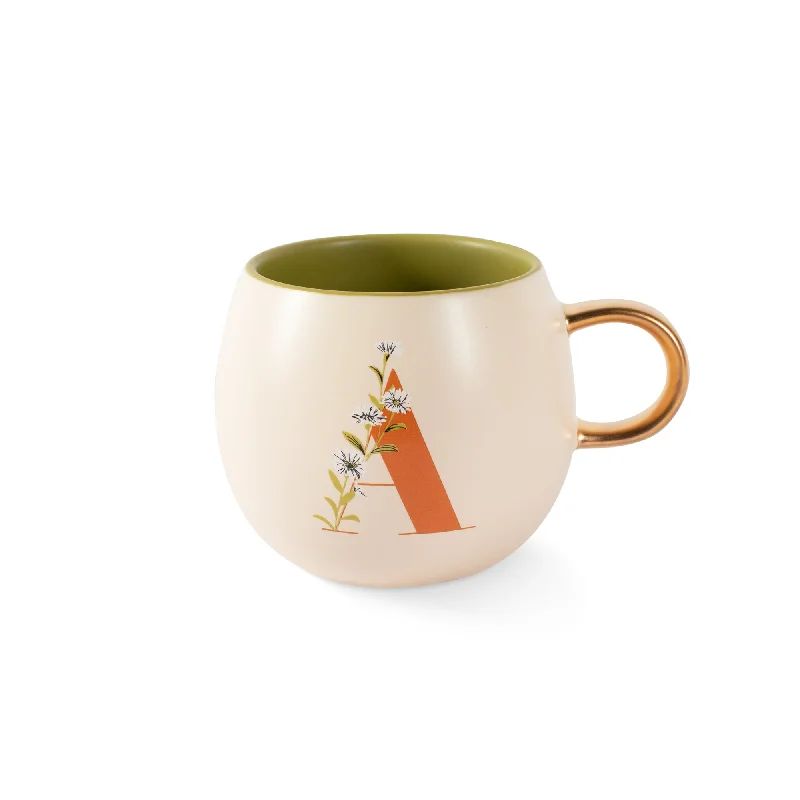 DM MONOGRAM FLORAL "A" ROUND MUG