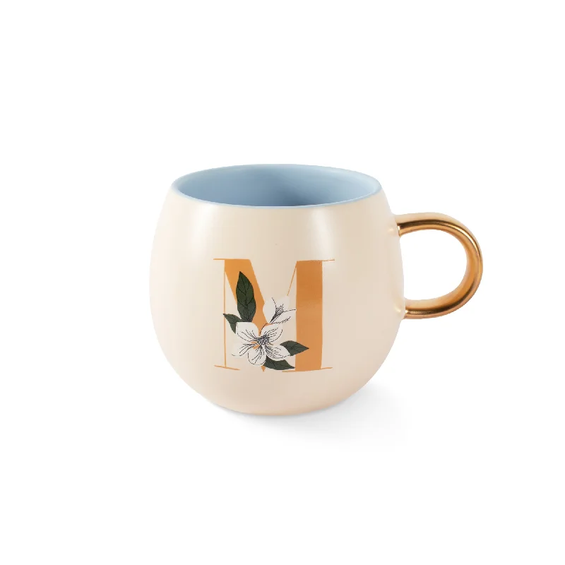 DM MONOGRAM FLORAL "M" ROUND MUG