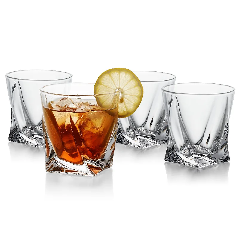 GoodGlassware Swirl Whiskey Liquor Glasses (Set of 4)