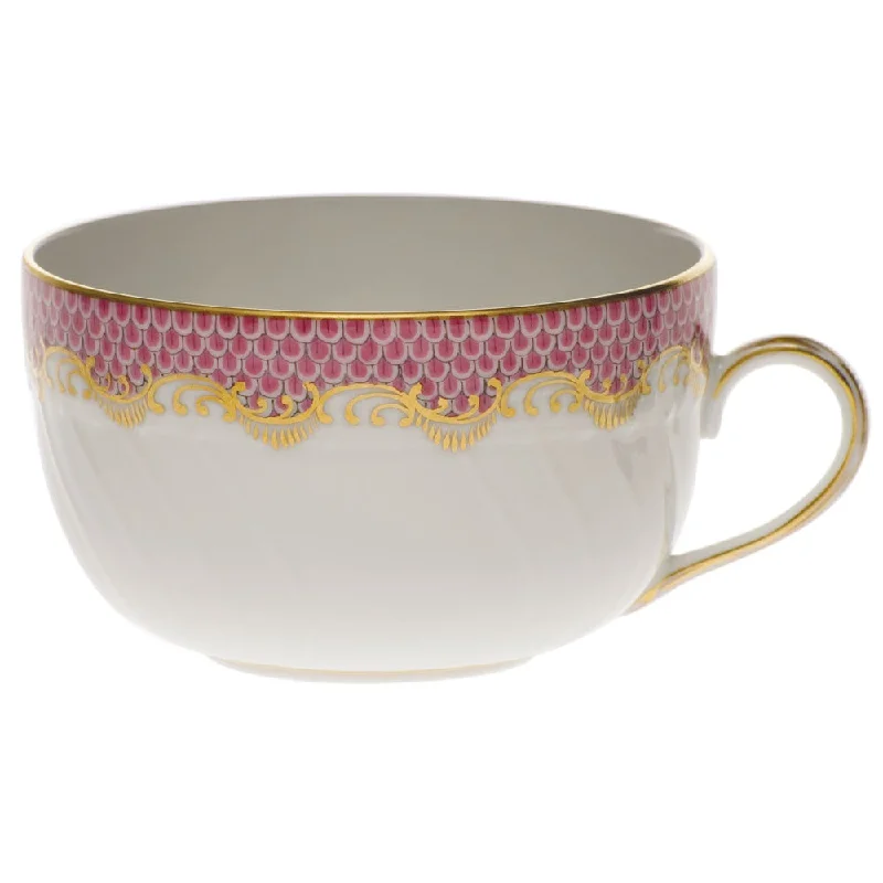 Fish Scale Canton Teacup, Pink