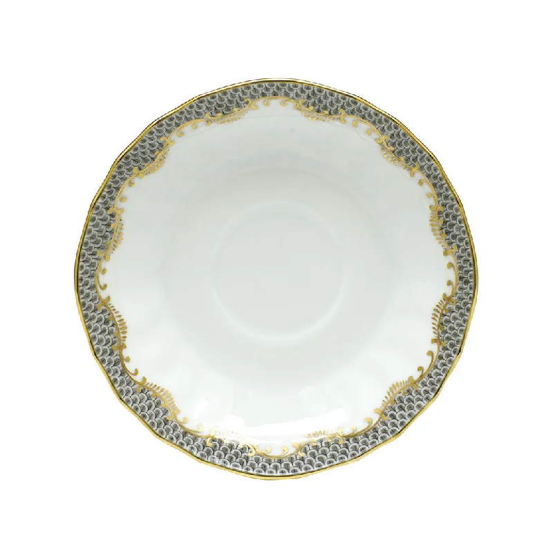 Fish Scale Canton Tea Saucer, Gray