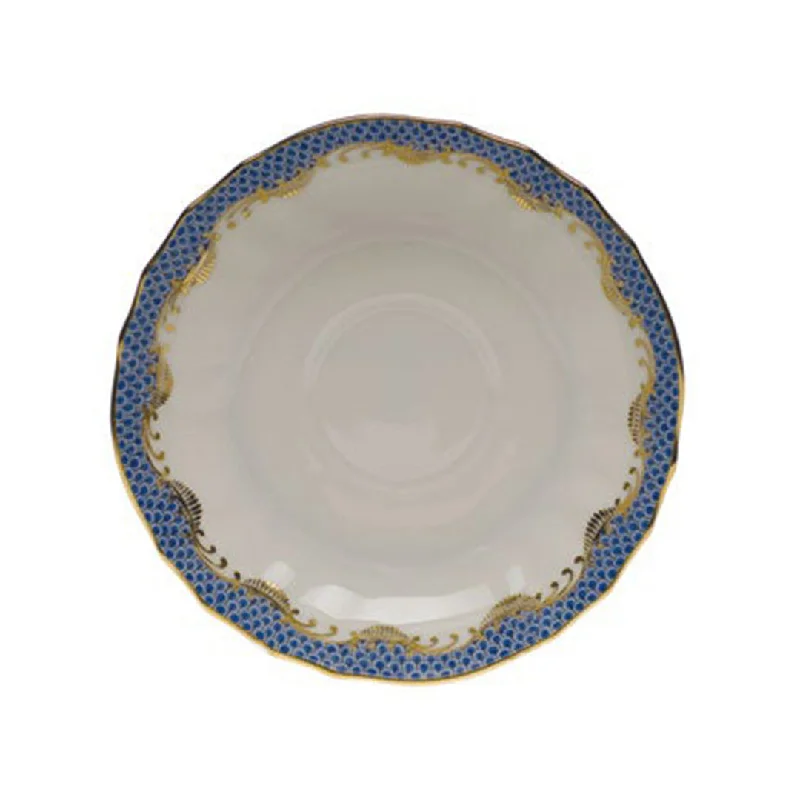 Fish Scale Canton Tea Saucer, Blue