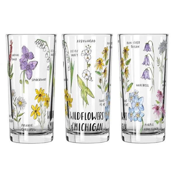 Michigan Wildflowers 12oz Glass