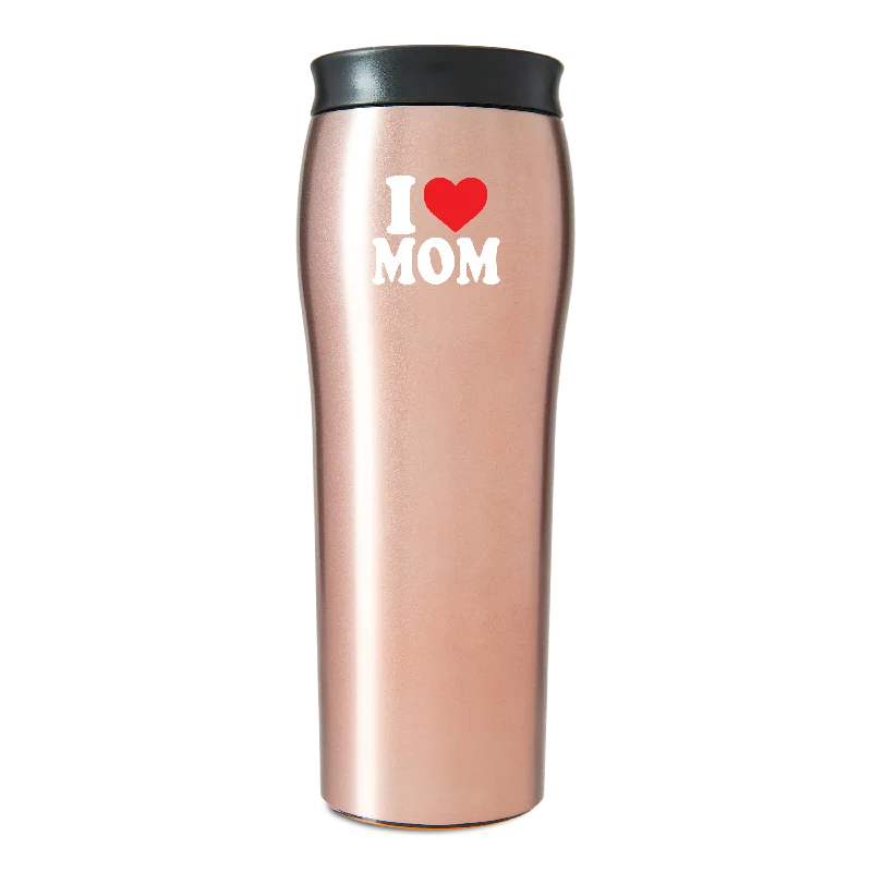 Mighty Mug Go - Stainless Steel - Rose Gold (I Love You Mom) - 16 oz