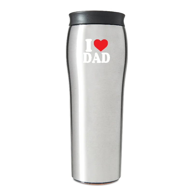 Mighty Mug Go - Stainless Steel - Silver (I Love Dad) - 16 oz