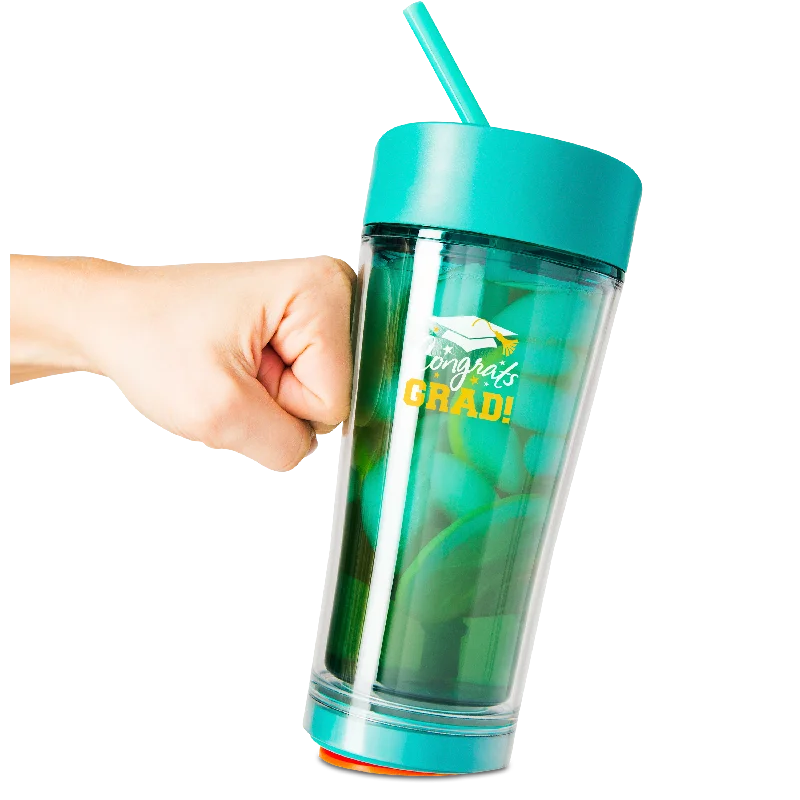 Mighty Mug Ice: Teal (Translucent Color) Congrats Grad