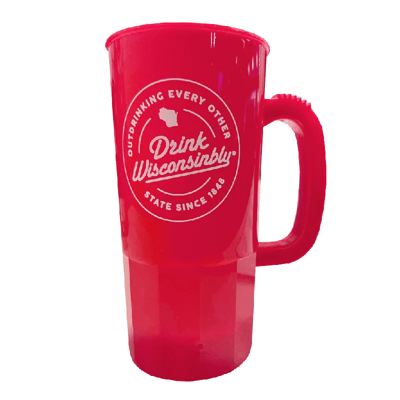 "Outdrinking" Red Plastic Stein