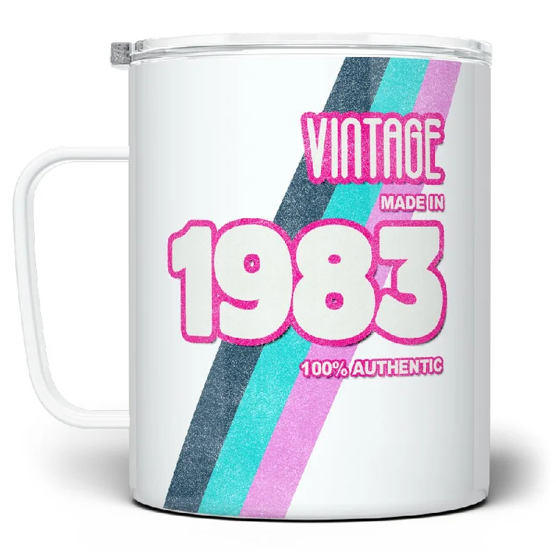 Personalized Birth Year 1980's Retro Insulated Travel Mug