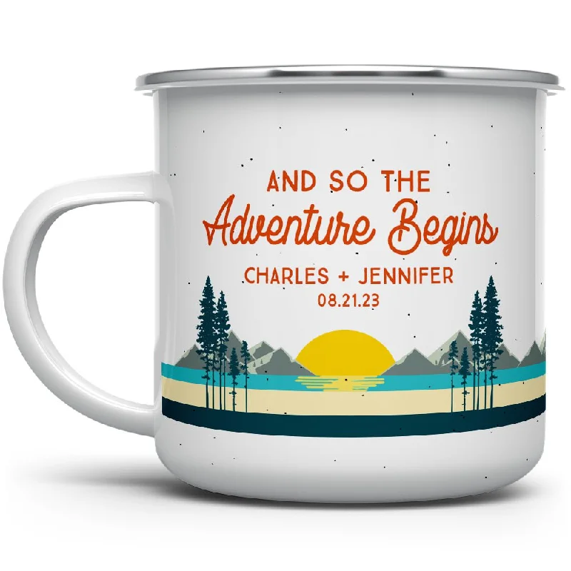 Personalized Couples Camp Mug - And So The Adventure Begins