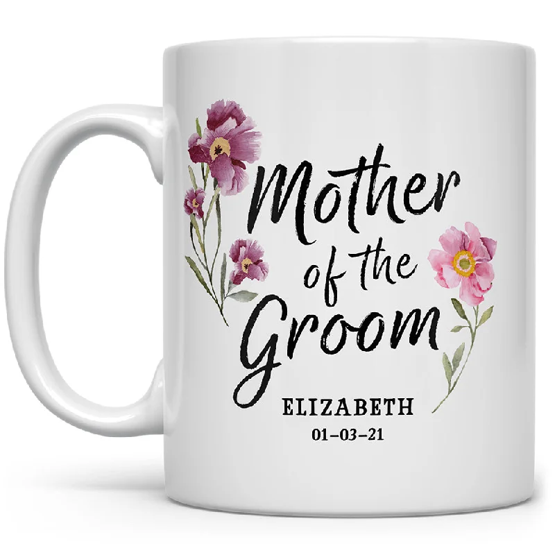 Personalized Mother of the Groom Floral Mug