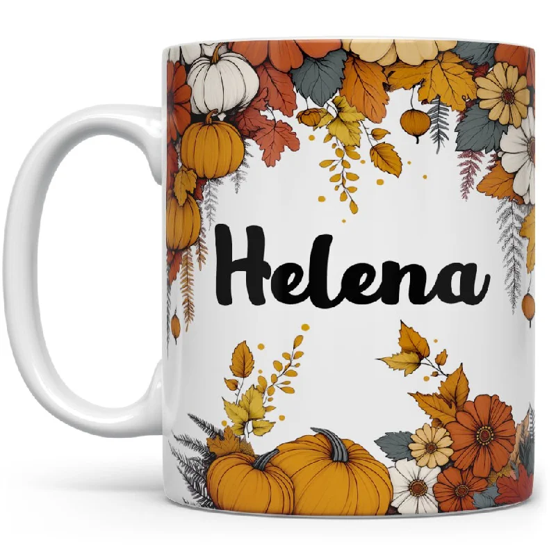 Personalized Name Fall Floral Mug