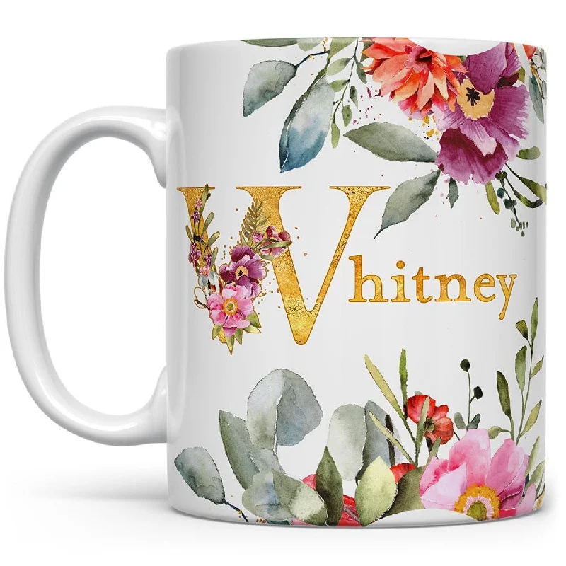 Personalized Name Floral Mug