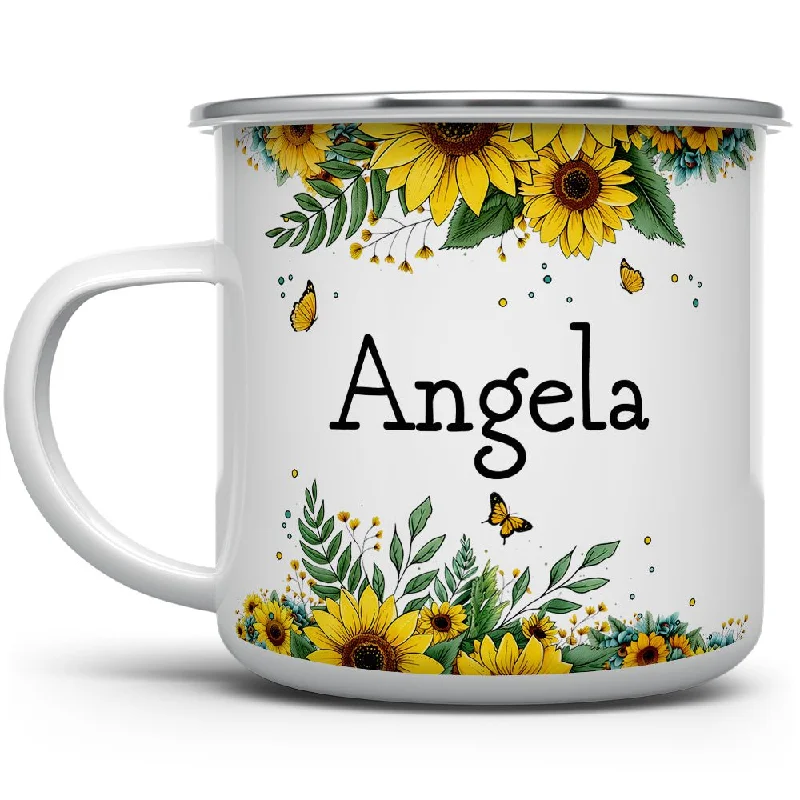 Personalized Name Sunflower Camp Mug