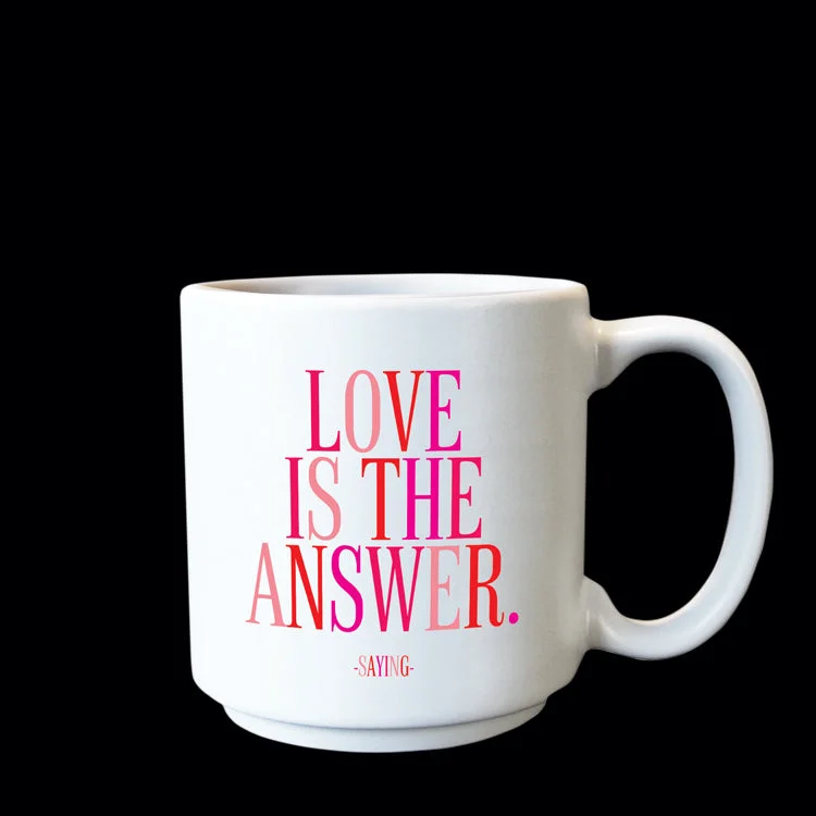 "love is the answer" mini mug