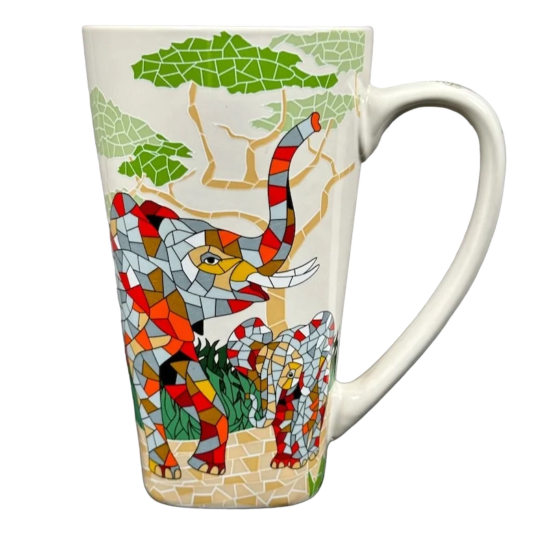 Stained Glass Elephants Tall Mug Barcino Designs