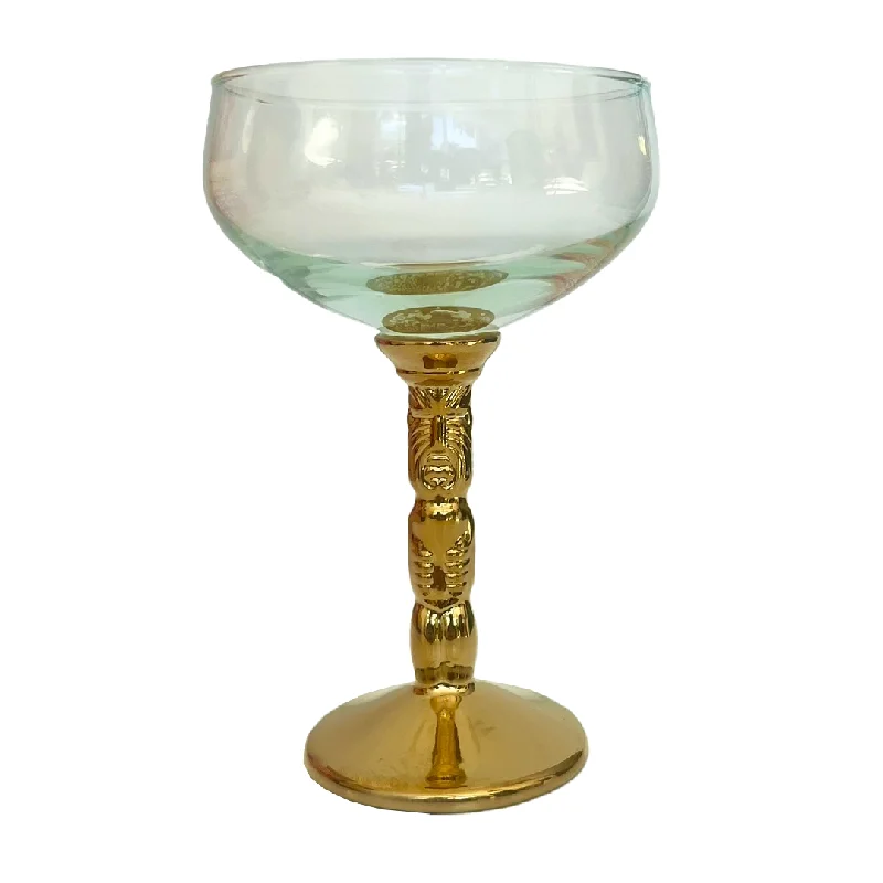 TIKI STEM COUPE GLASS GOLD