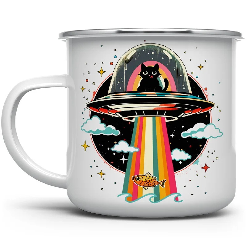 Cat UFO Abduction Camp Mug