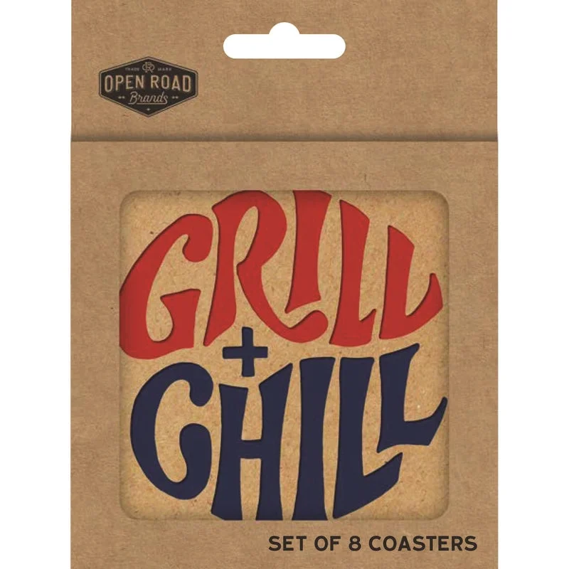 Open Road Brands Grill + Chill Coasters Chip Board 8 pk (Pack of 4)