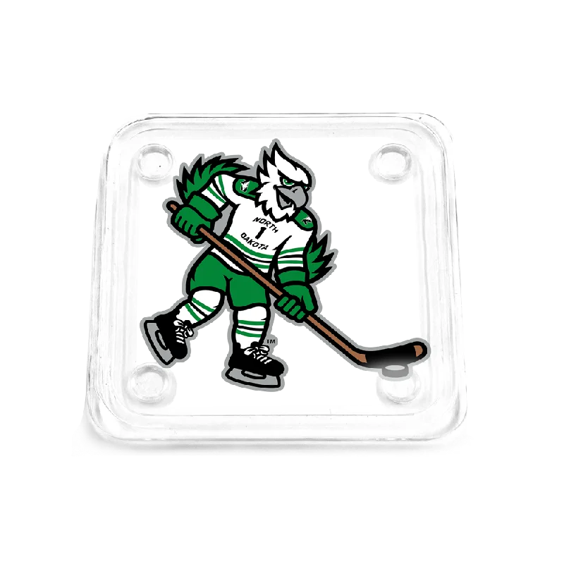 North Dakota Fighting Hawks - North Dakota Hockey Mascot Drink Coaster