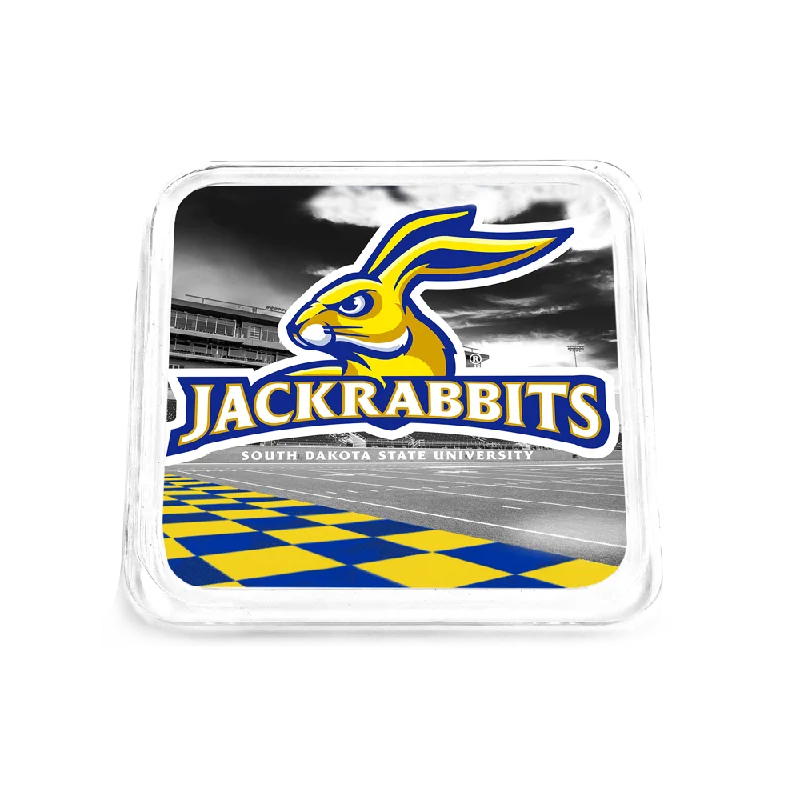 South Dakota State Jackrabbits - Jackrabbits Checkerboard End Zone Drink Coaster