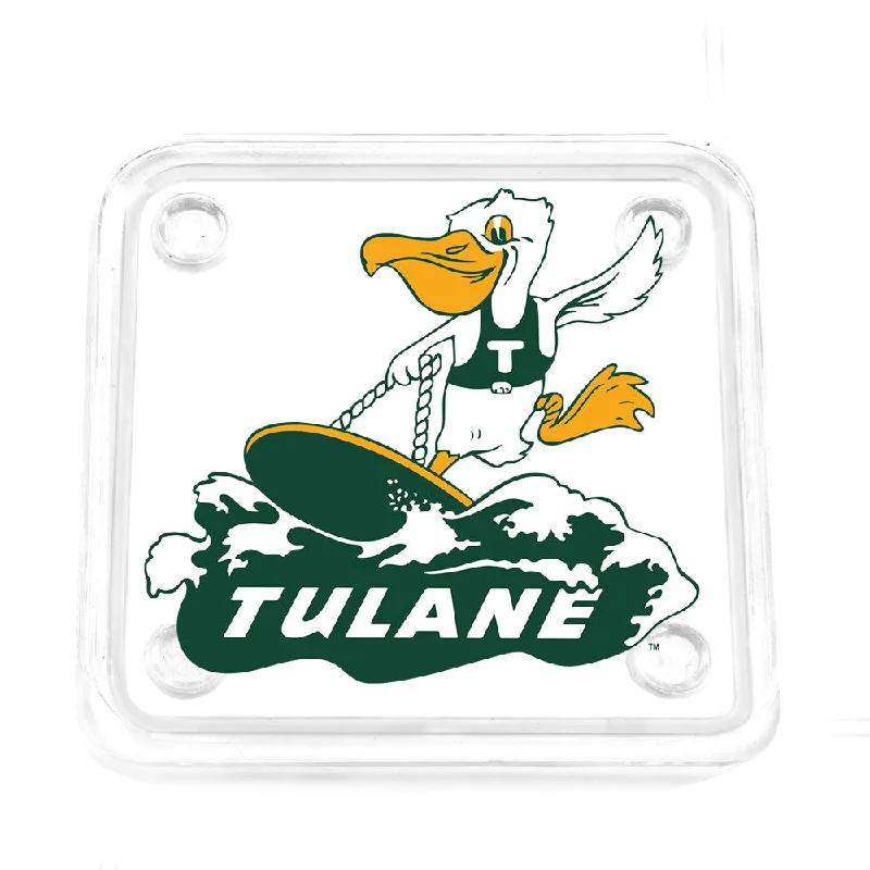 Tulane Green Wave - Vintage Tulane Wave Logo Drink Coaster