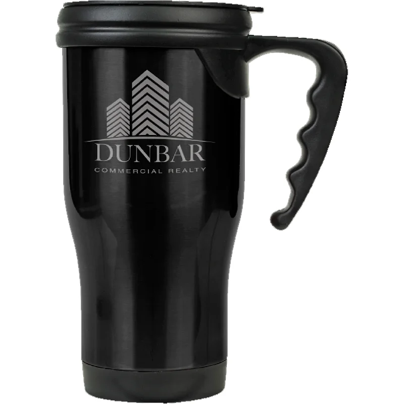 14 oz. Laserable Stainless Steel Travel Mug with Handle - LZR