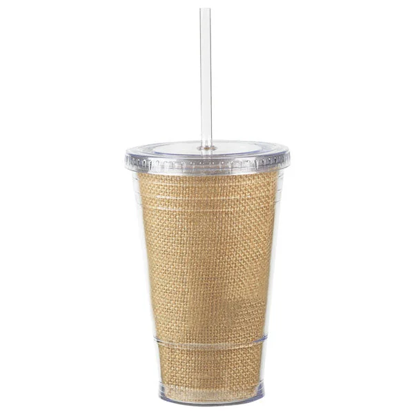 16 oz Slurpy Burlap Tumbler