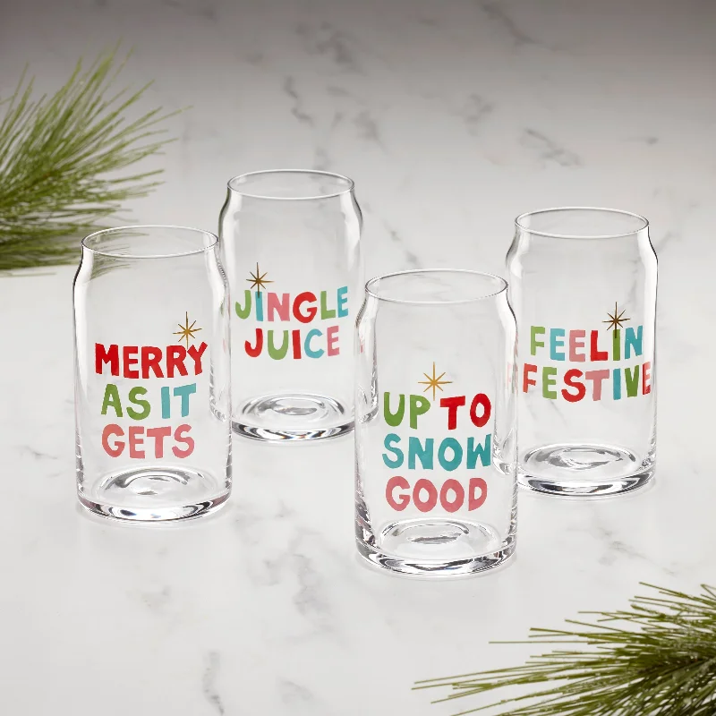 Jingle Juice Cocktail Glasses, Set Of 4