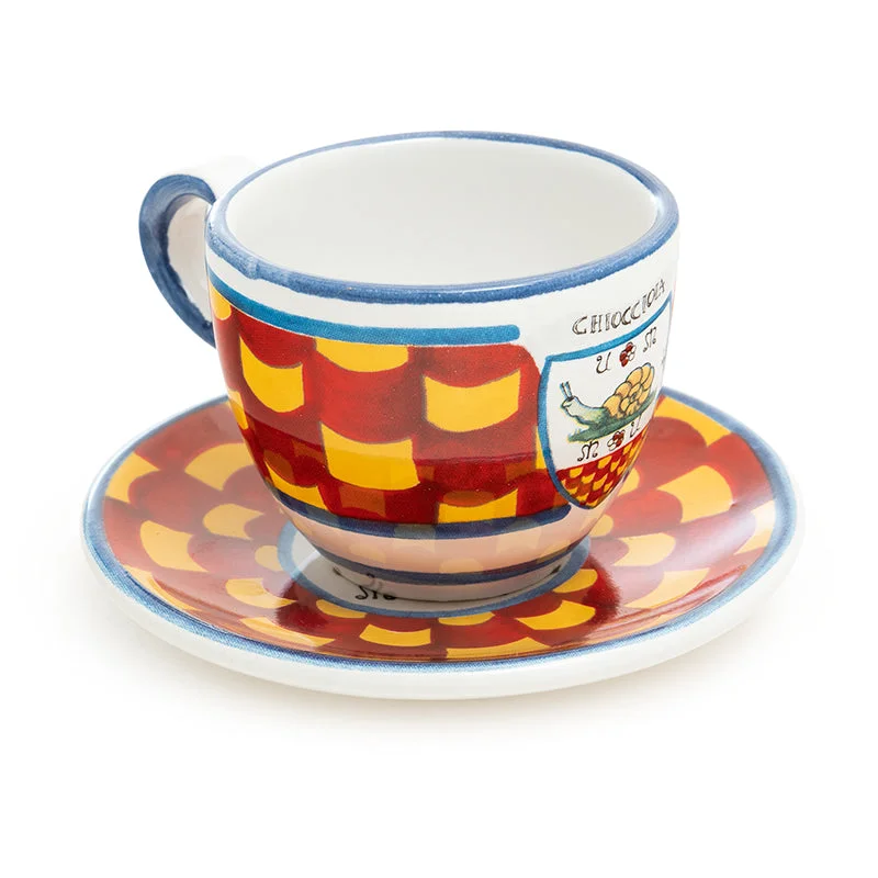 Contrade From Siena, Espresso Cups & Saucer Snail