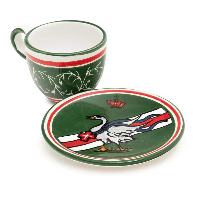 Contrade Espresso Cup & Saucer, 4 oz: Goose