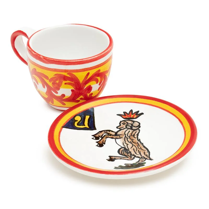 Contrade Espresso Cup & Saucer, 4 oz: Ram