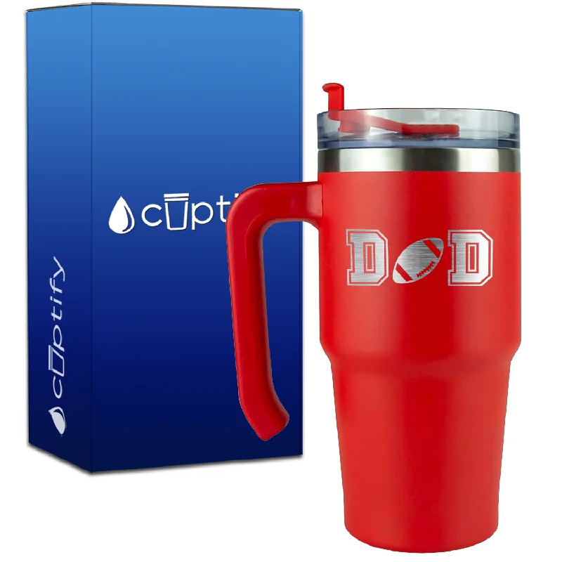 Dad Football on 20oz Football Travel Mug