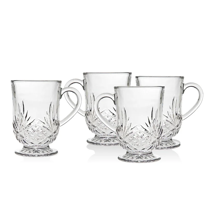 Dublin Crystal Footed Mug, Set of 4