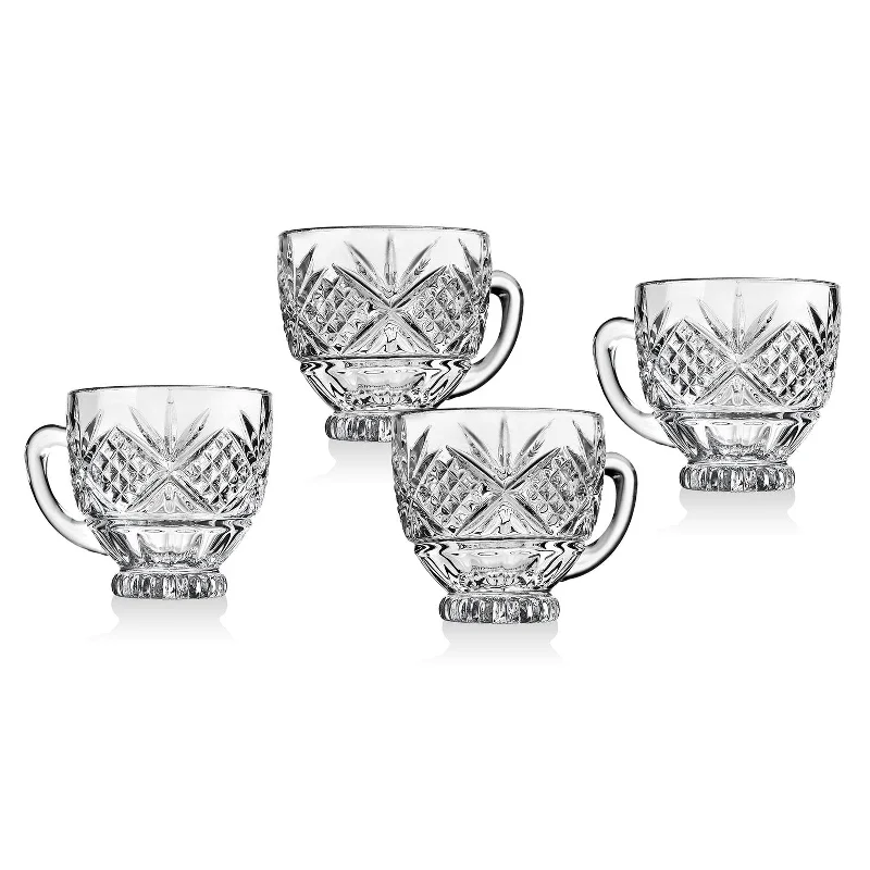 Dublin Crystal Coffee Mug, Set of 4