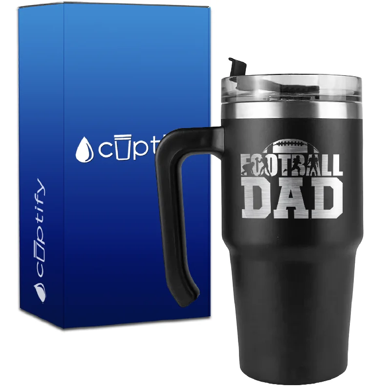 Football Dad on 20oz Football Travel Mug