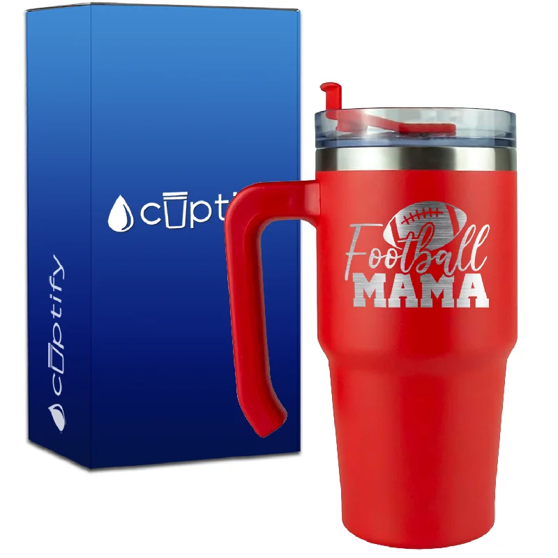 Football Mama with Football on 20oz Football Travel Mug