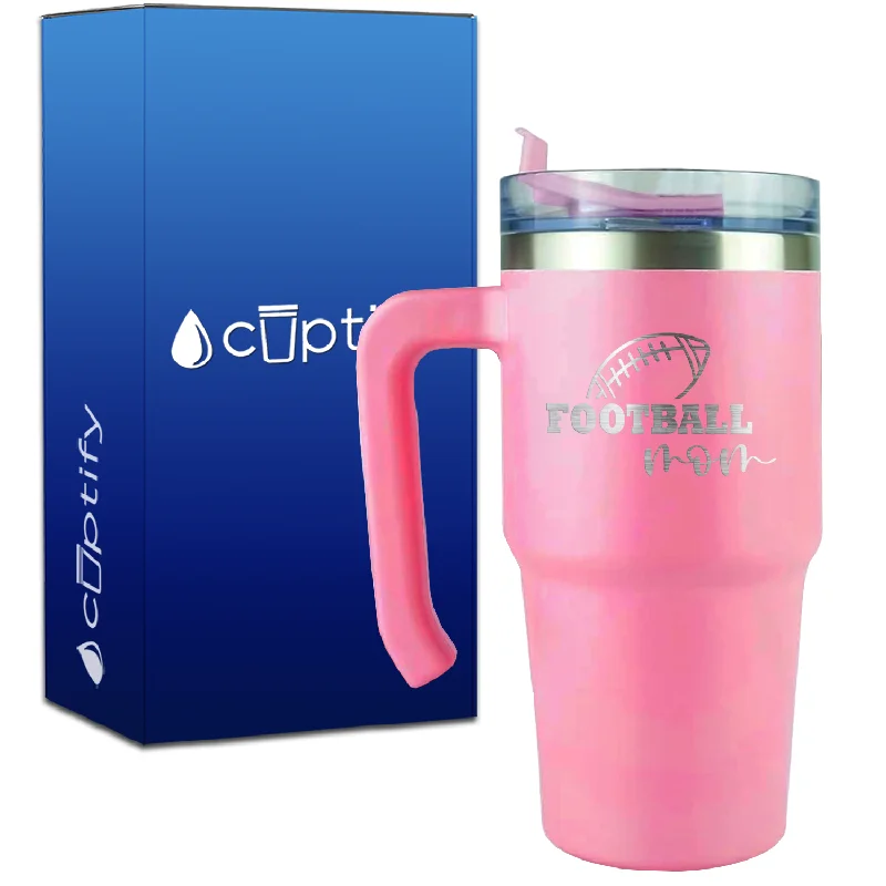 Football Mom Ball on 20oz Football Travel Mug