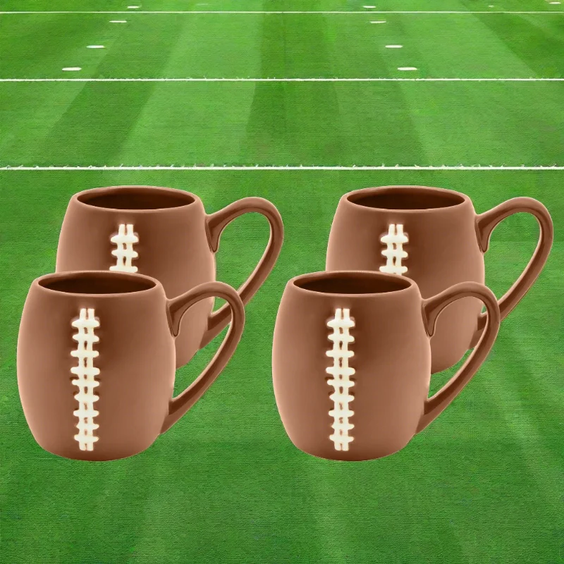 Godinger League Football Mug, Set of 4