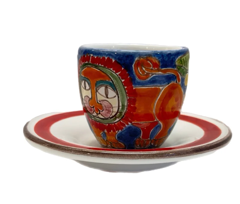 Lion Espresso Cup & Saucer